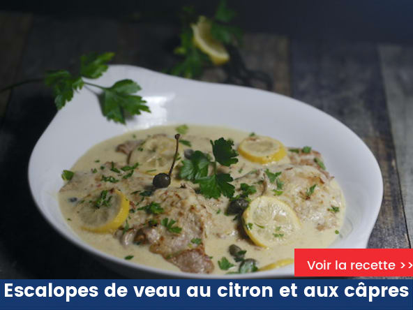 Escalopes de veau au citron et aux câpres